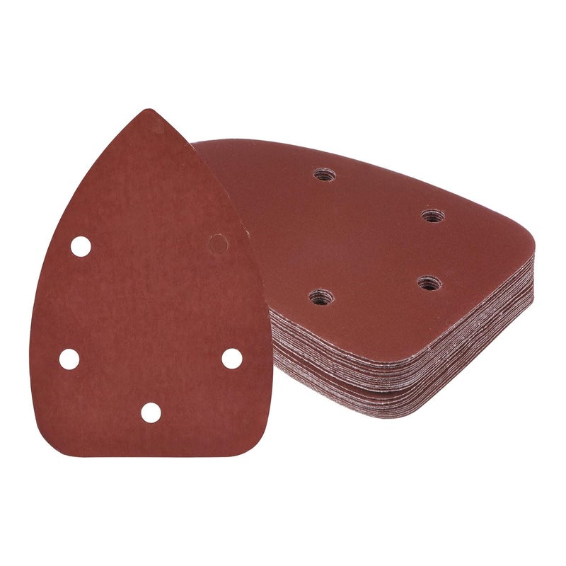 Kozelo 25pcs Mouse Sander Detail Sandpaper - [2000 Grit, 3.5" x 5.5"] Triangle Hook and Loop Assorted Sanding Pads Sheet for Wood Furniture Polishing Use | 5 Hole, Aluminum Oxide - Image 1